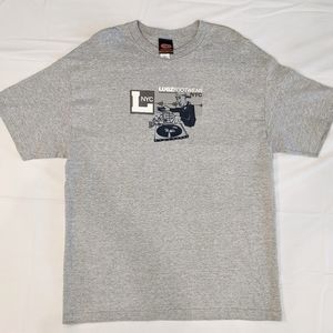 Vintage Lugz Footwear Brand 90s Y2K Grey Casual Urban Streetwear Retro XL Shirt